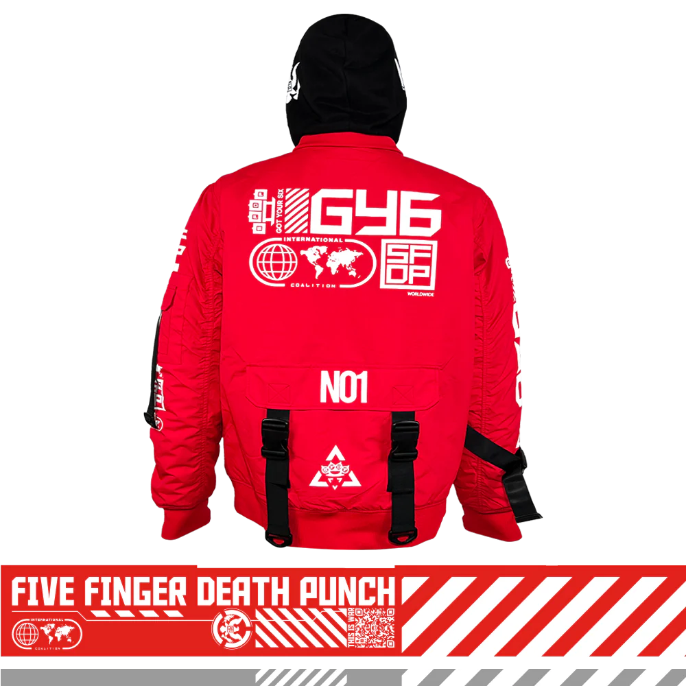 GY6 Tech Bomber Jacket - Red - Image 3