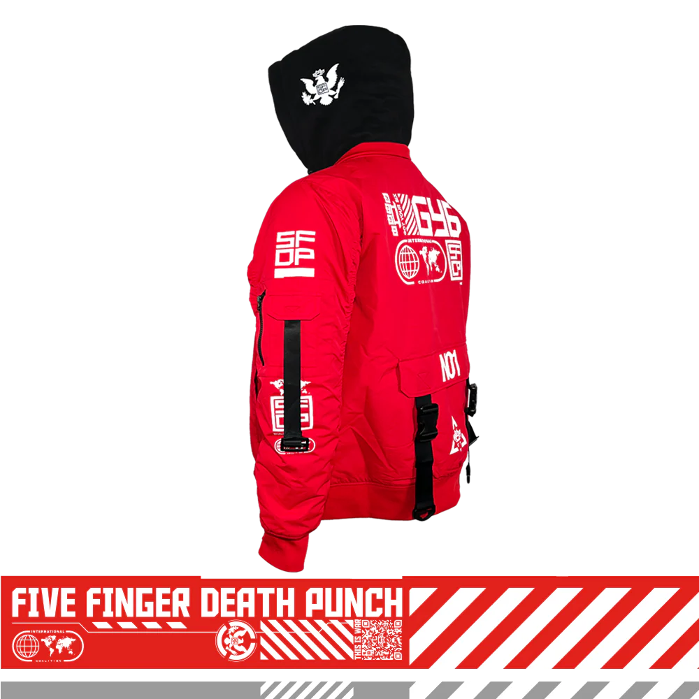GY6 Tech Bomber Jacket - Red - Image 4